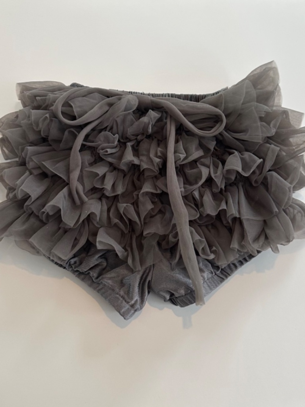 Dolly by Le Petit Tom | Gray Ruffled Kids Skirt Bloomers | Small